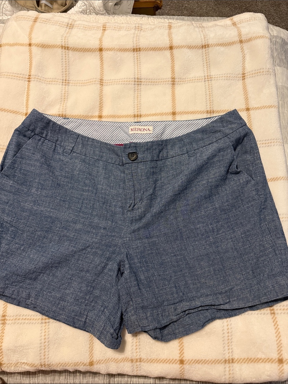 Merona Women's Chambray Blue Bermuda Shorts